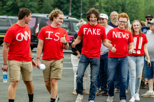 shutterstock1152003131-1jpg Group of people wearing CNN IS FAKE NEWS shirts