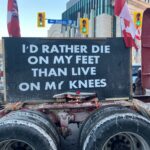 Dublin OCCUPIED: Army on Standby as Chaos Spreads… A protest sign on a truck displaying a bold statement about freedom and resilience