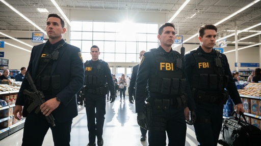 shutterstock_2757700977.jpg FBI agents in tactical gear walking through a supermarket