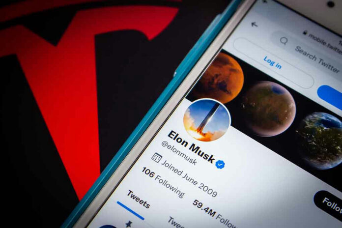 Twitter profile of Elon Musk displayed on a smartphone