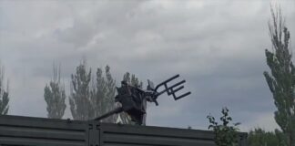 Russian mobile fire group training goes wrong while using a YakB-12.7