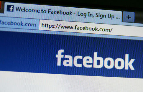 Facebook website open in a web browser